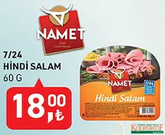NAMET 7/24 HİNDİ SALAM 60 G NAMET 7/24 HİNDİ SALAM 60 G